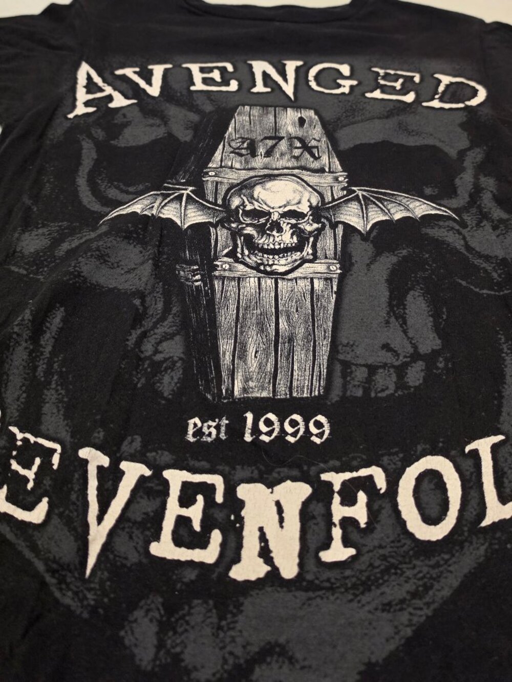 VTG Avenged Sevenfold Band T-Shirt Black Graphic size M